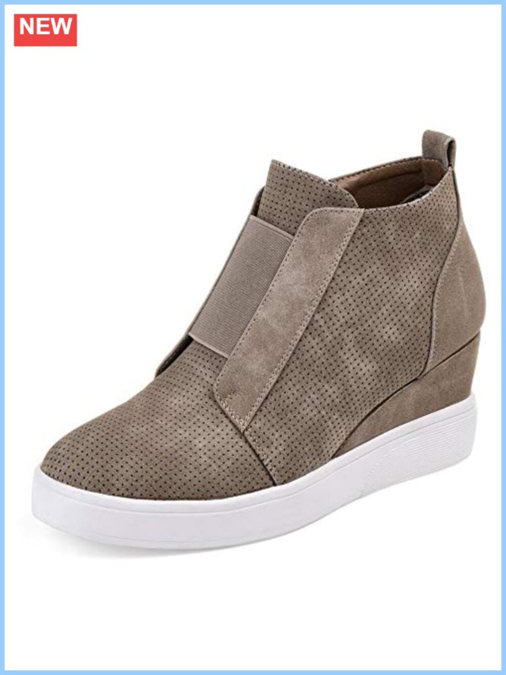 Wedge Sneakers Hidden Heel Platform Pull-On Casual Walking Shoes